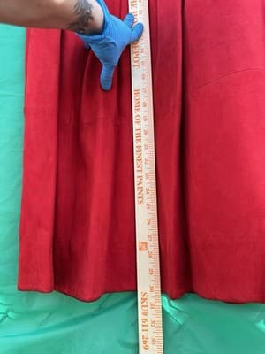 Mark Shale Red Leather Skirt Women M Pleated Midi Button Detail - Thumbnail 9