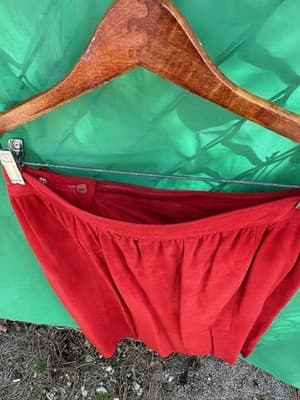 Mark Shale Red Leather Skirt Women M Pleated Midi Button Detail - Thumbnail 10