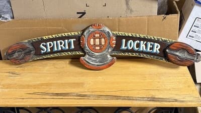 Spirit Locker Decorative Wall Sign Nautical Diver Helmet Style Wall Art