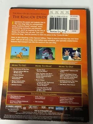 The Lion King (DVD, 2003, 2-Disc Set, Platinum Edition) - Thumbnail 2