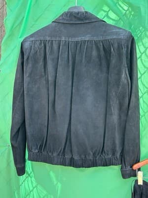Ann Taylor Black Suede 2Pc Set Jacket Skirt Women S Vintage - Thumbnail 8