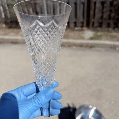 Waterford Crystal Champagne Flutes Set 2 Cut Glass Elegant Ireland - Thumbnail 6