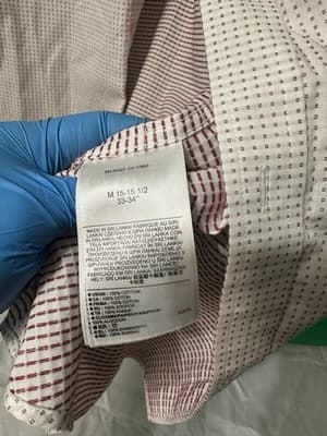 Banana Republic Shirt Mens Medium White Slim Fit Non Iron Geometric Print - Thumbnail 4