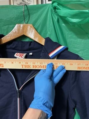 Lacoste LIVE Navy Full Zip Hoodie Crocodile Logo Drawstring Size 4 - Thumbnail 7
