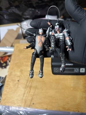 KISS Band Demon Style Figure Ornament Lot of 2 Hanging Decorations