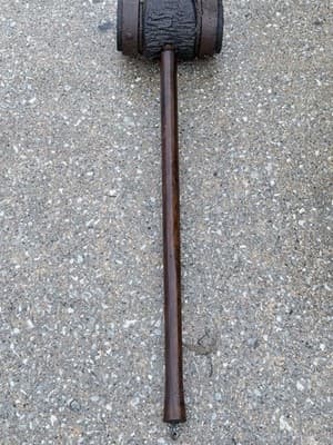 Vintage Wooden - Strongman - Circus/Carnival Hammer w/Metal Rings - Thumbnail 6