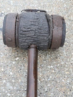 Vintage Wooden - Strongman - Circus/Carnival Hammer w/Metal Rings - Thumbnail 5