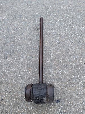 Vintage Wooden - Strongman - Circus/Carnival Hammer w/Metal Rings - Thumbnail 3