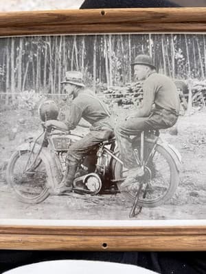 Vintage Servi-Cycle Motorcycle Photo With Wood Frame 11*9 - Thumbnail 8