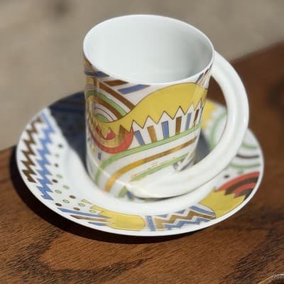 Rosenthal Studio Linie Espresso Cup Saucer Laura Fiume Germany Art Deco Memphis