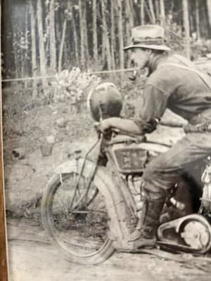 Vintage Servi-Cycle Motorcycle Photo With Wood Frame 11*9 - Thumbnail 6