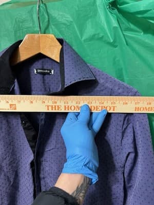 Bespoke Men’s Dress Shirt Medium Blue Pattern Button Down Long Sleeve - Thumbnail 3