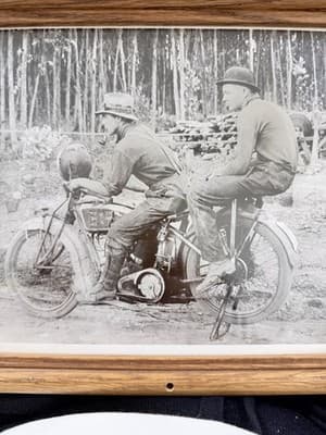 Vintage Servi-Cycle Motorcycle Photo With Wood Frame 11*9 - Thumbnail 2