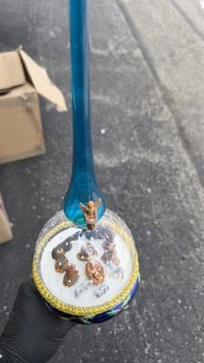 Christopher Radko Nativity Snowfall Italy Glass Tree Topper In Box Rare - Thumbnail 14