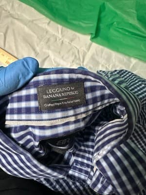 Banana Republic Lecgino Blue Gingham Button Down Shirt Italian Fabric Men’s M - Thumbnail 7