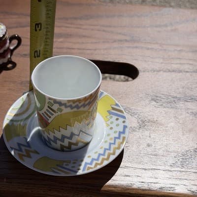 Rosenthal Studio Linie Espresso Cup Saucer Laura Fiume Germany Art Deco Memphis - Thumbnail 6
