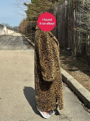 Dennis Basso Faux Fur Coat Leopard Print Long Maxi Coat Women Size L Luxury - Thumbnail 5