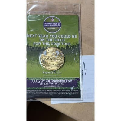 NFL Super Bowl XLIII Monster.com Promo Coin 2009 Tampa Bay Fandemonium Gold Tone - Thumbnail 6
