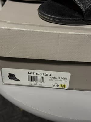 Franco Sarto Black Leather Slingback Heels Zip Front Women’s Shoes - Thumbnail 3