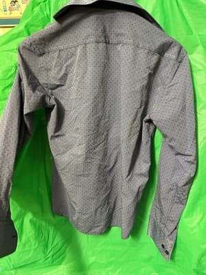 Bespoke Men’s Dress Shirt Medium Blue Pattern Button Down Long Sleeve - Thumbnail 7