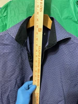 Bespoke Men’s Dress Shirt Medium Blue Pattern Button Down Long Sleeve - Thumbnail 4