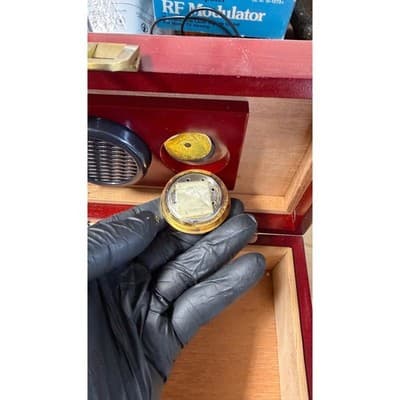 Don Salvatore Wood Cigar Humidor with Hygrometer and Humidifier MPL Monogram - Thumbnail 5