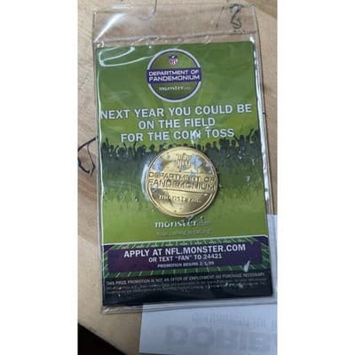 NFL Super Bowl XLIII Monster.com Promo Coin 2009 Tampa Bay Fandemonium Gold Tone - Thumbnail 3