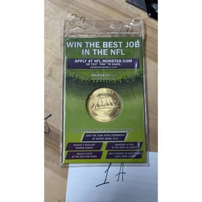 NFL Super Bowl XLIII Monster.com Promo Coin 2009 Tampa Bay Fandemonium Gold Tone - Thumbnail 2