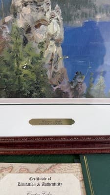 Thomas Kinkade Crater Lake Framed Limited Edition Print 102/750 COA - Thumbnail 7