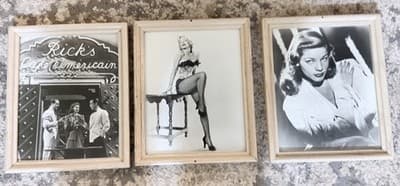 Classic Hollywood Framed Wall Art – Set of 3 Black & White Prints
