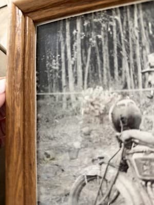 Vintage Servi-Cycle Motorcycle Photo With Wood Frame 11*9 - Thumbnail 7