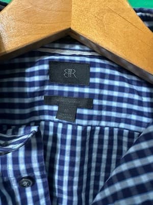 Banana Republic Lecgino Blue Gingham Button Down Shirt Italian Fabric Men’s M - Thumbnail 3