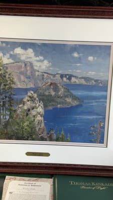 Thomas Kinkade Crater Lake Framed Limited Edition Print 102/750 COA - Thumbnail 11