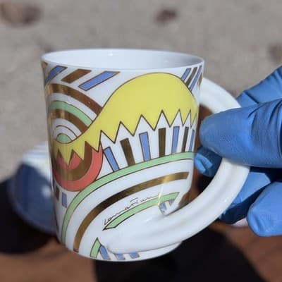 Rosenthal Studio Linie Espresso Cup Saucer Laura Fiume Germany Art Deco Memphis - Thumbnail 4