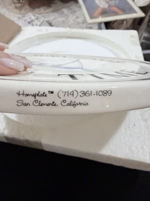 Vintage Homeplate Porcelain Wall Plaque “Welcome Stealin’ Time” Sailboat 9.5” - Thumbnail 5