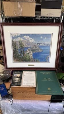 Thomas Kinkade Crater Lake Framed Limited Edition Print 102/750 COA - Thumbnail 2