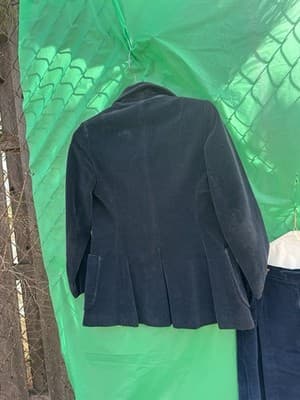 Saks Fifth Avenue Corduroy Suit Set Blazer Skirt Navy Women M - Thumbnail 11