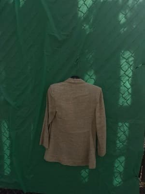 Vintage Chaus Linen Silk Suit Set Blazer Skirt Beige Women 6 - Thumbnail 8