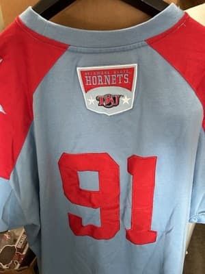 Colosseum Delaware State Hornets Jersey 3XL Blue Red #91 - Thumbnail 3