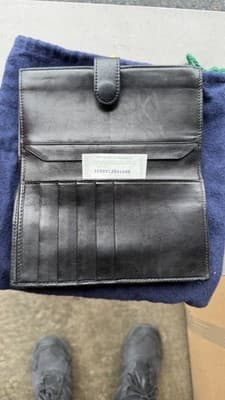 Bottega Veneta Black Intrecciato Leather Long Wallet Italy - Thumbnail 5