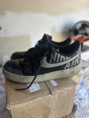 Nike Air Force 1 Low BQ4212-002 Black White Orange Men’s Size 13 - Thumbnail 2