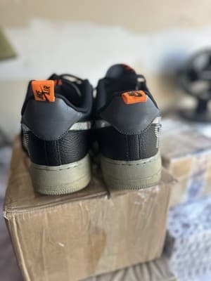 Nike Air Force 1 Low BQ4212-002 Black White Orange Men’s Size 13 - Thumbnail 4