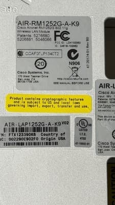 Cisco Aironet LAP1252G-A-K9 Wireless Access Point Untested No Box - Thumbnail 5