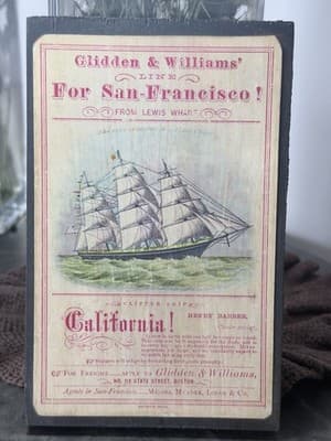 Vintage Clipper Ship Advertising Plaque Glidden & Williams San Francisco - Thumbnail 6