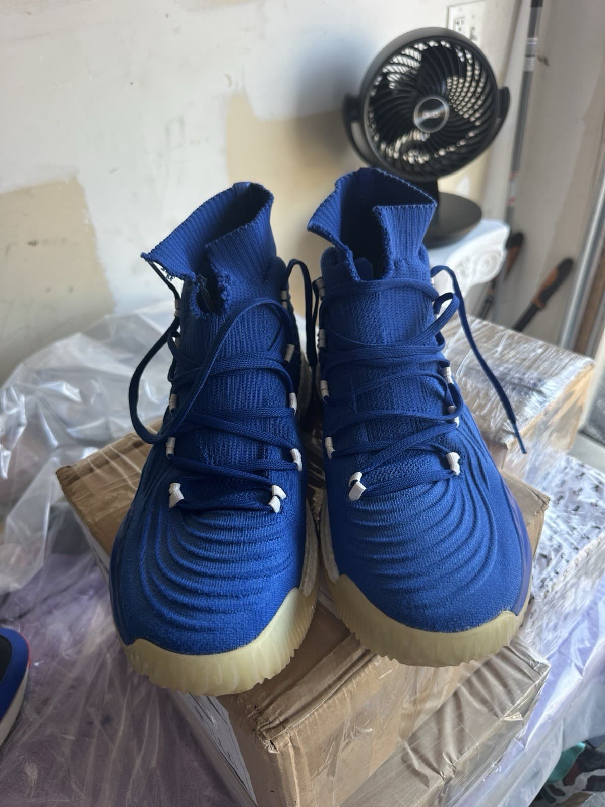 Adidas Blue Basketball Shoes High Top Size 13 Bishop O’Connell Edition - Thumbnail 2