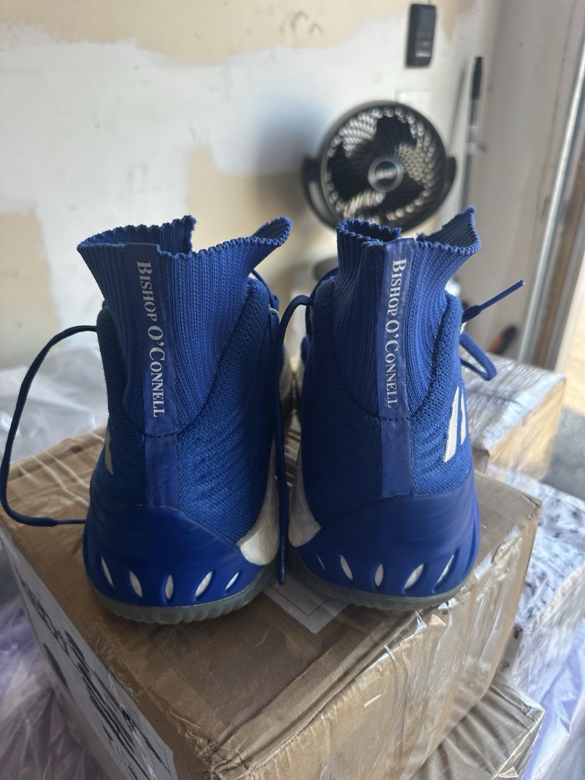 Adidas Blue Basketball Shoes High Top Size 13 Bishop O’Connell Edition - Thumbnail 4