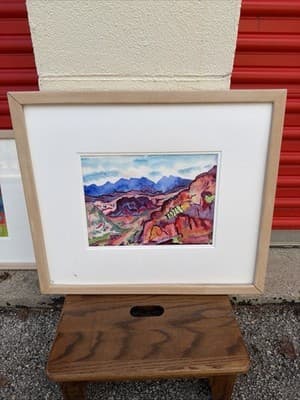 Phyllis Kapp Signed Watercolor Landscape Painting Framed Dated 1989