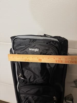 NEW Wrangler 22” Rolling Carry On Luggage Black Travel Bag - Thumbnail 4