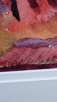 Phyllis Kapp Signed Watercolor Landscape Painting Framed Dated 1989 - Thumbnail 11