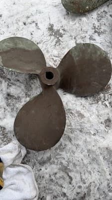 Vintage Bronze Boat Propeller 3 Blade Nautical Marine Decor Patina - Thumbnail 8